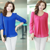 Blusa Chiffon Manga Comprida